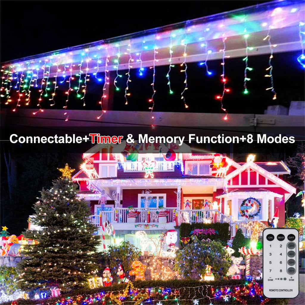 Curtain Icicle Lights Wedding Party LED Fairy Christmas Indoor Outdoor(tk/temu self-pickup orders)