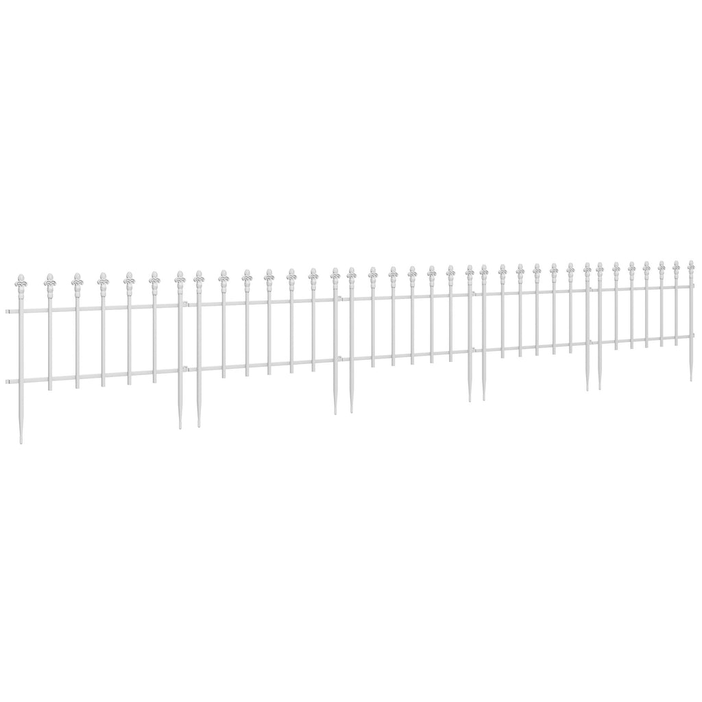 Decorative Garden Border Panels 5 Pack Flower Bed Edging White Yard Fencing
