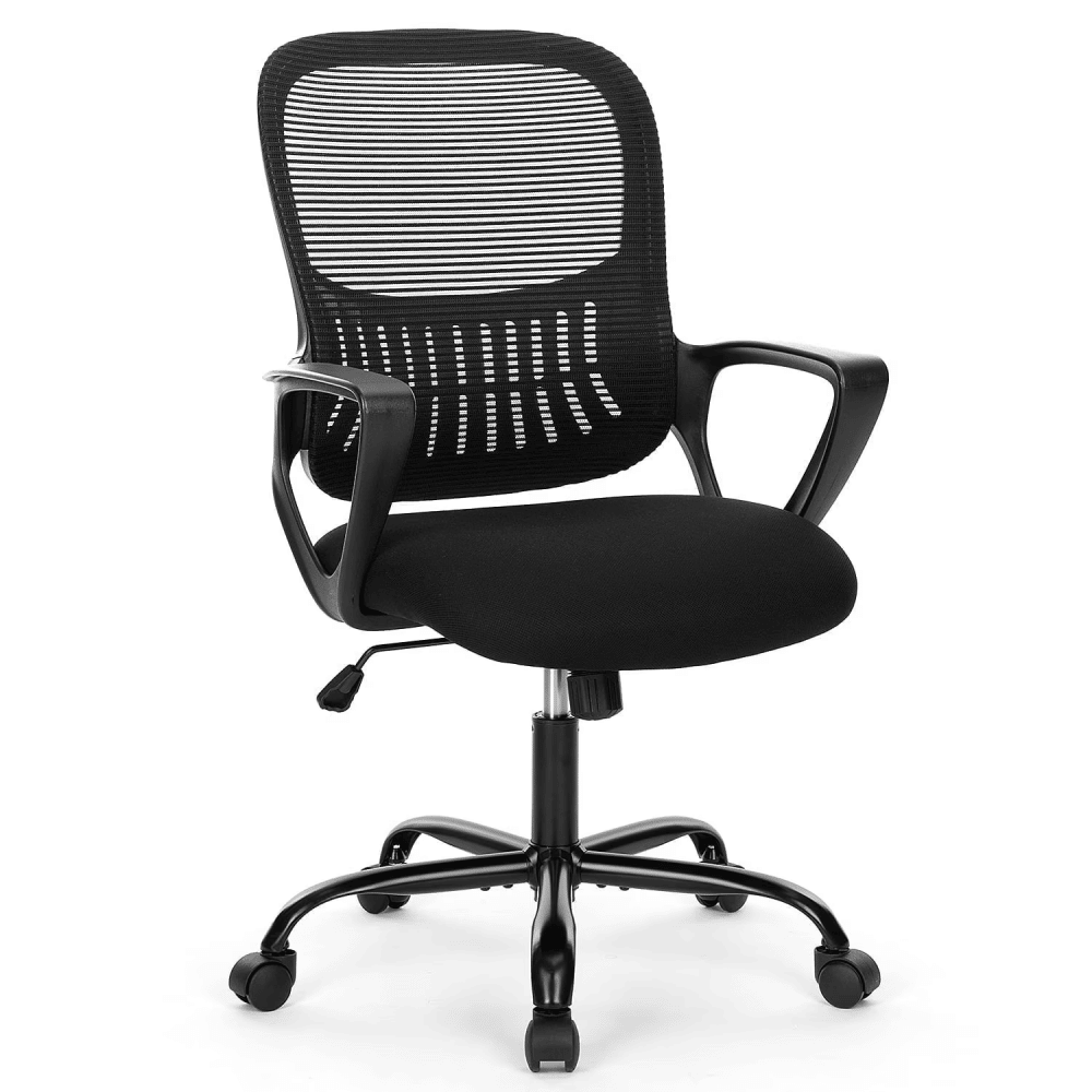 Desk Chair with Ergonomic Lumbar SupportforHome, Office, Bedroom, 250lbs, Black