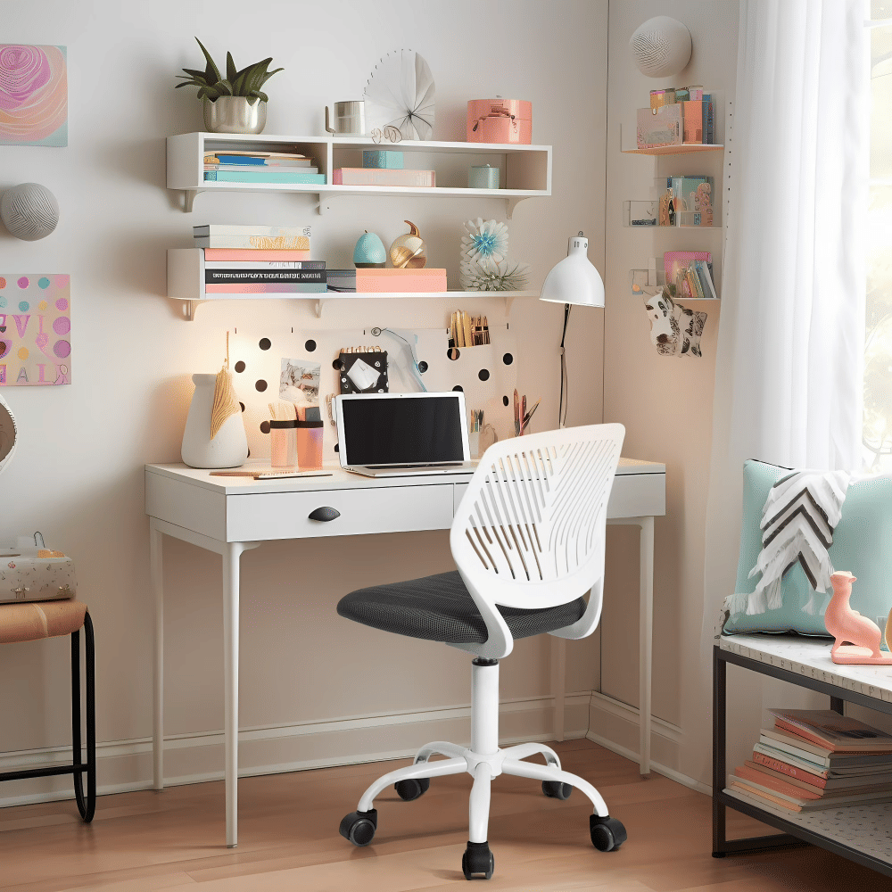 Desk Chair with Height Adjustable, 360 Swivel, Study Chair for Teen & Kids, Grey (Shipment from Walmart)