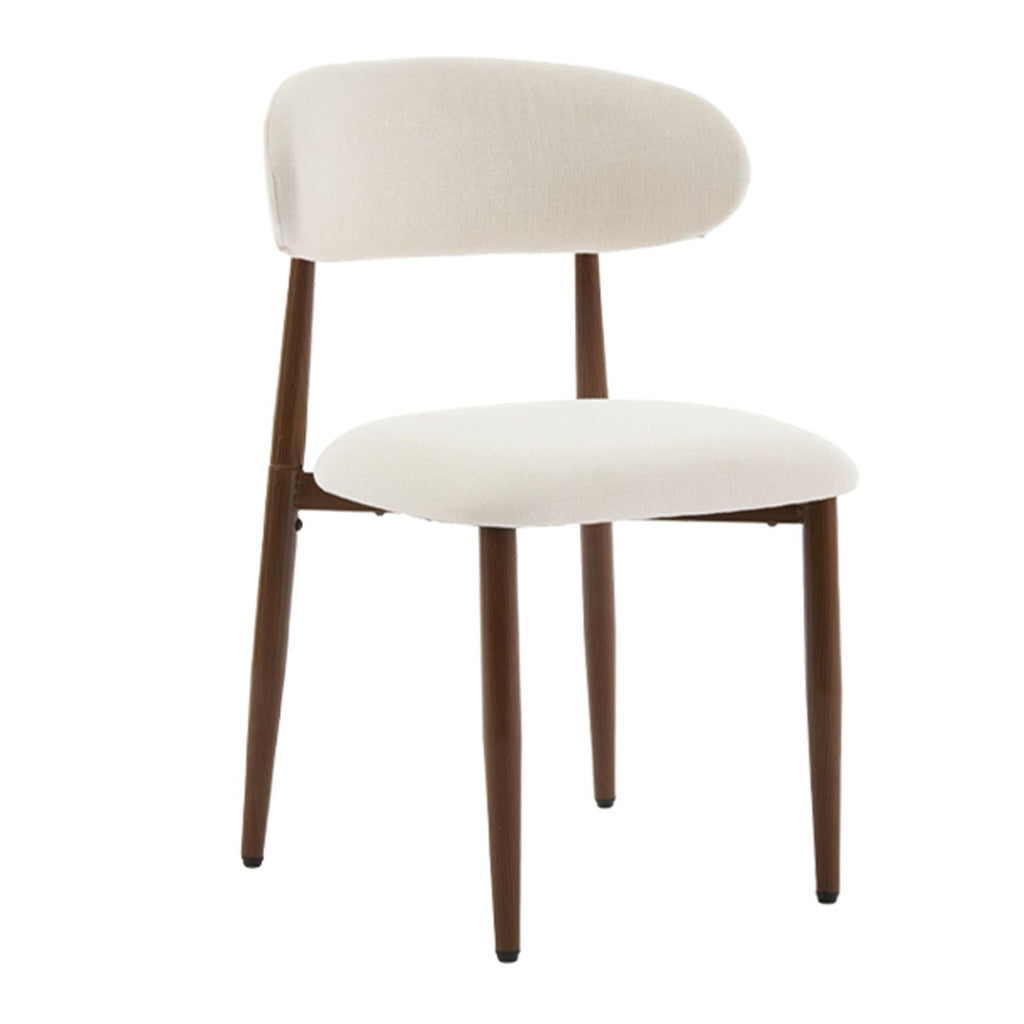 Dining Chairs Set of 2, Metal Kitchen Chairs with Modern Fabric Upholstered for Dining Room, Beige