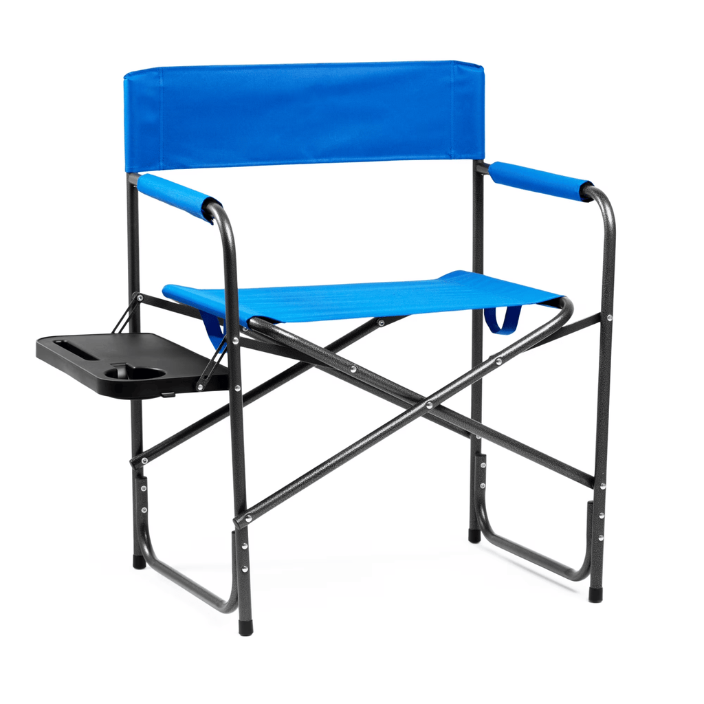 Director Chair with SideTable, Blue