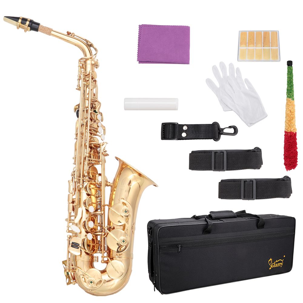 [Do Not Sell on Amazon] Alto Saxophone E-Flat Alto SAX Eb with 11reeds, case,carekit,Gold Color for Students and Beginners