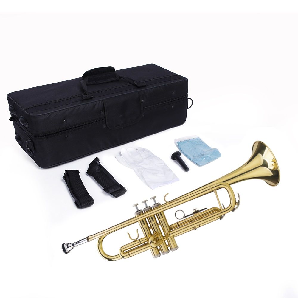 [Do Not Sell on Amazon] Brass Trumpet Bb with 7C Mouthpiece for Standard Student or Beginner Golden