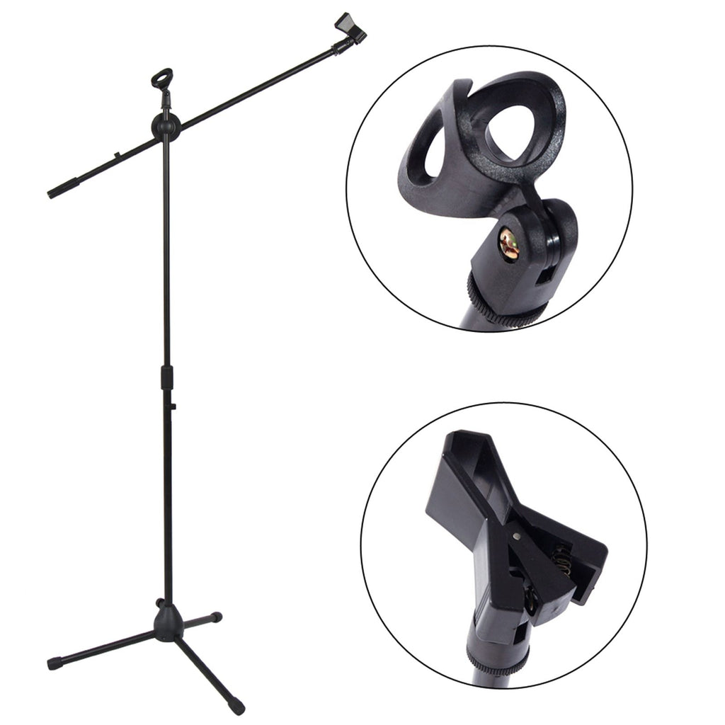 [Do Not Sell on Amazon] FS-002 Folding Type Tripod Boom Microphone Mic Stand Black