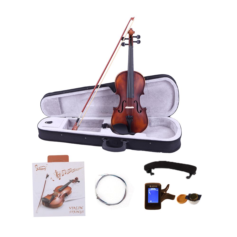 [Do Not Sell on Amazon] GV200 4/4 Classic Solid Wood Violin Case Bow Violin Strings Rosin Shoulder Rest Electronic Tuner