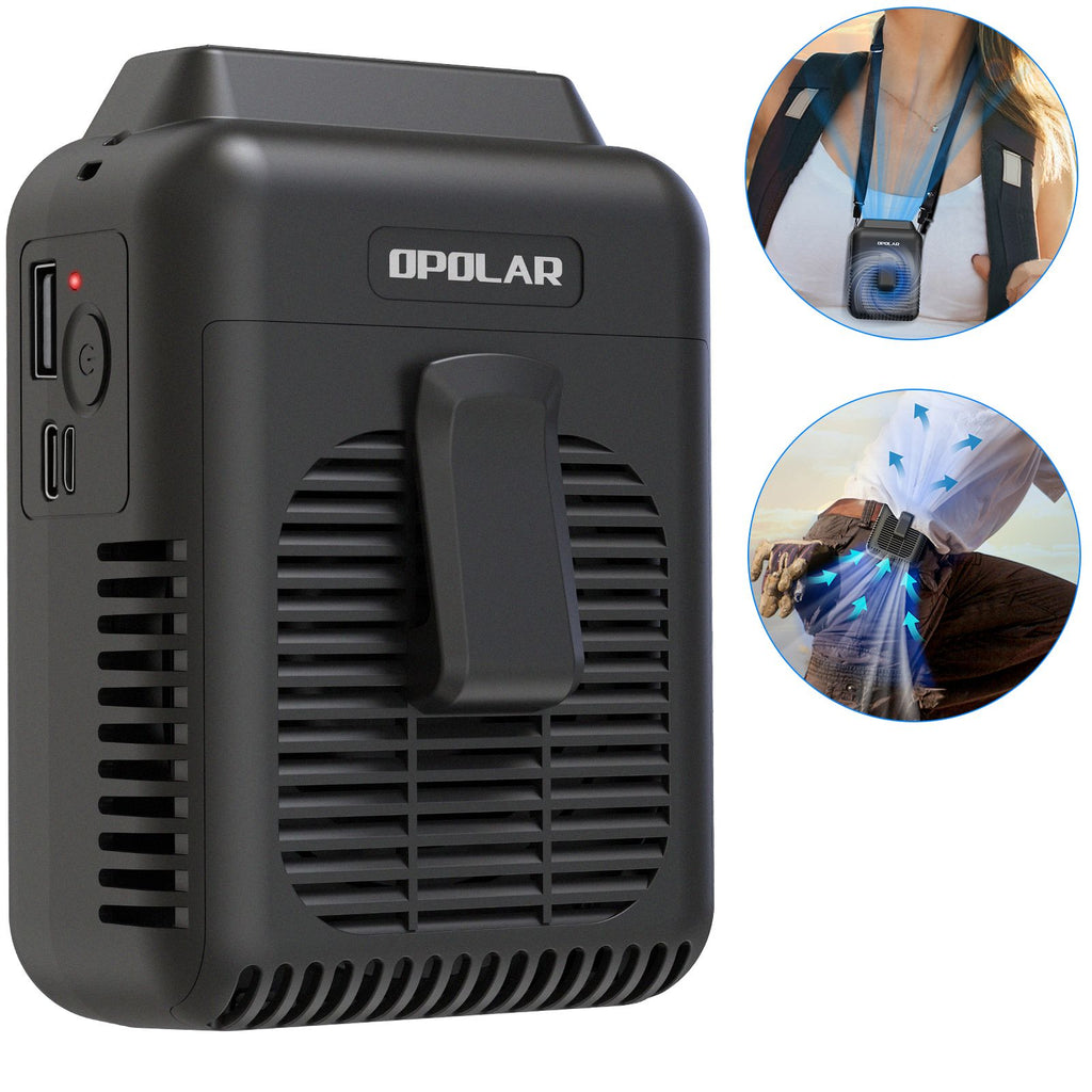 (Do Not Sell on Amazon) Mini 8000mAh Personal Waist Clip Fan, 3 Speeds, 2A Fast Charge, USB Rechargeable Battery Operated, Wearable Fan Portable for Working, Climbing, Hiking, Outdoor Activity RT