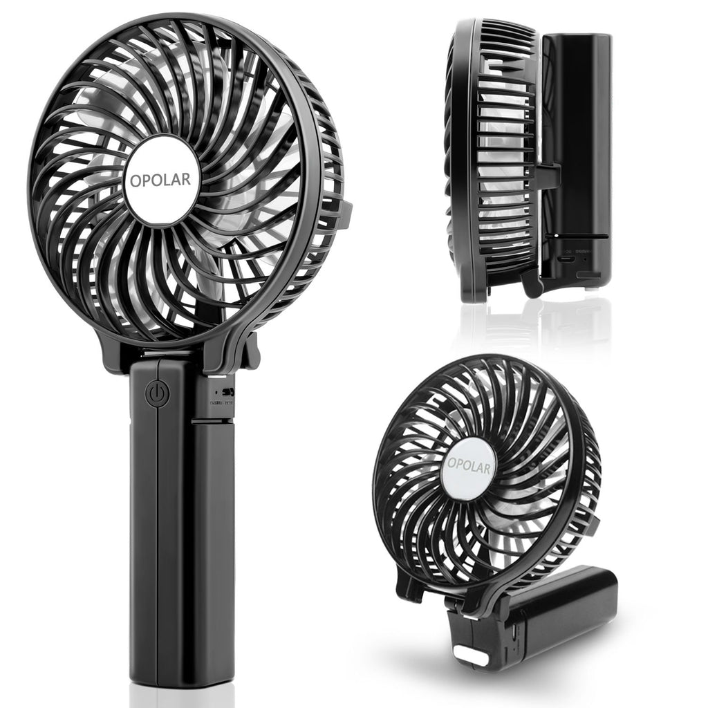 (Do Not Sell on Amazon) Portable Handheld Fan, USB Rechargeable Hand Fan with 2200mAh Battery Operated, 3 Speeds Adjustable, 180° Rotation Foldable Personal Desk Fan for Home Office Travel RT