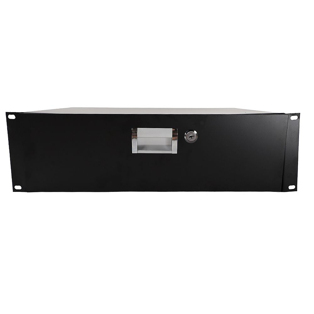 [Do Not Sell on Amazon]19" 3U Steel Plate DJ Drawer Equipment Cabinet with Keys Black