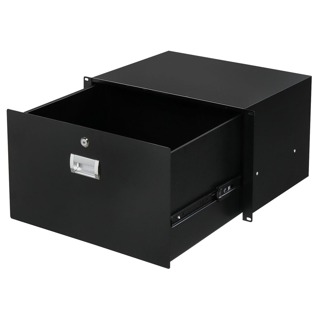 [Do Not Sell on Amazon]19" 6U Steel Plate DJ Drawer Equipment Cabinet with Keys Black