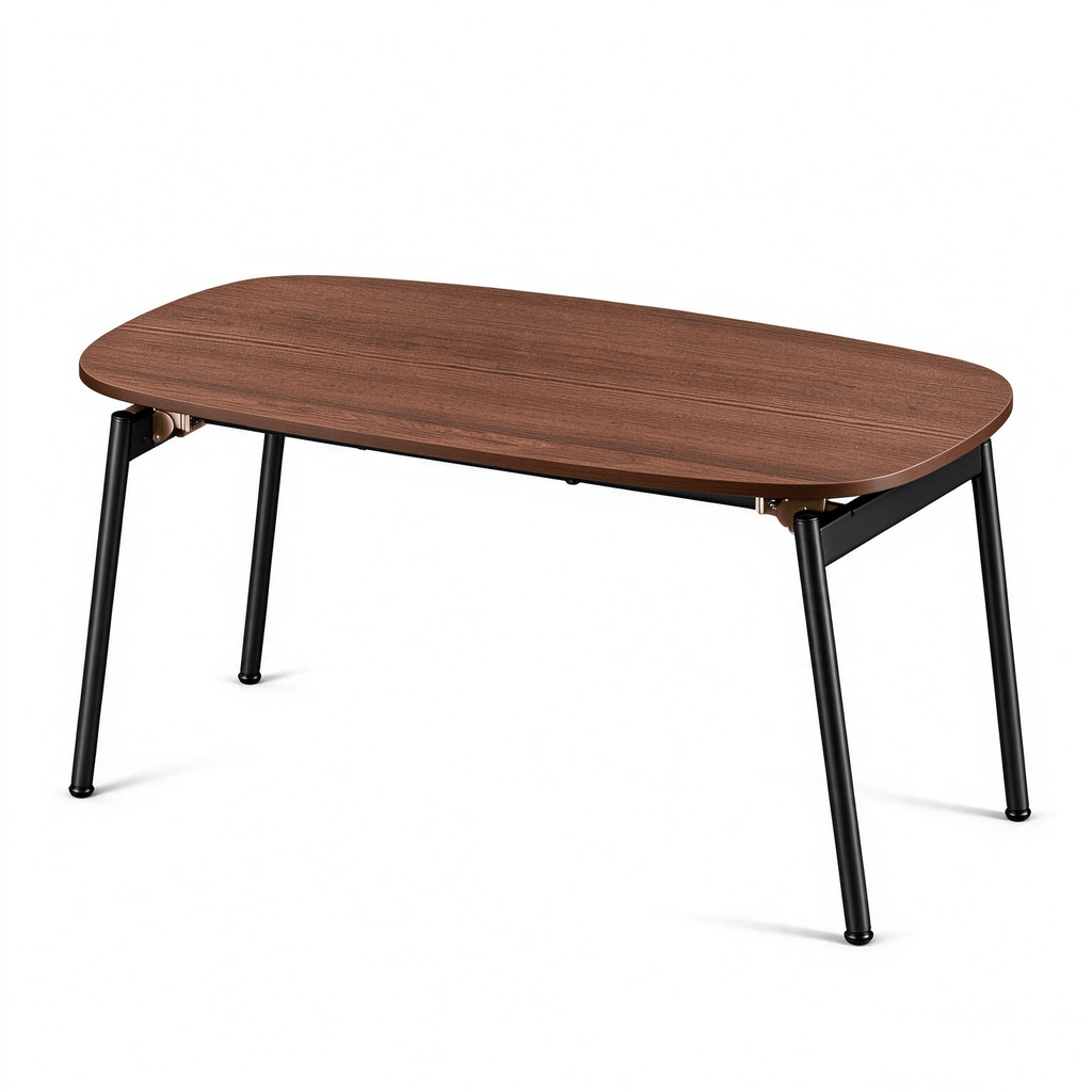 Do Not Sell on AmazonFoldable Coffee Table 31.5" x 15.7" x 17.7", Melamine Laminated MDF Tabletop & Metal Frame, Brown