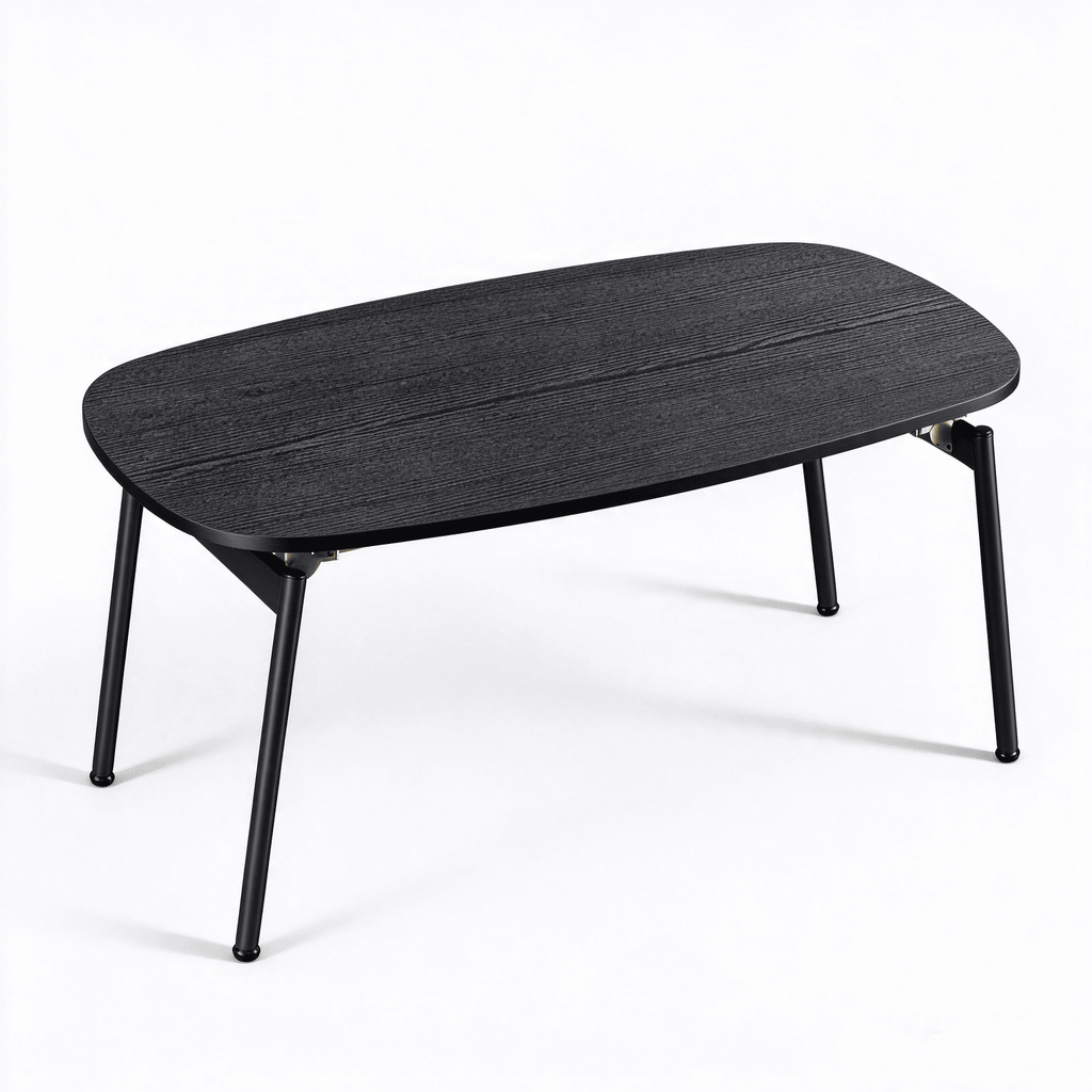 Do Not Sell on AmazonFolding Coffee Table No Assembly Required, 31.5" x 15.7" x 17.7", Melamine Coated MDF & Metal Frame, Black
