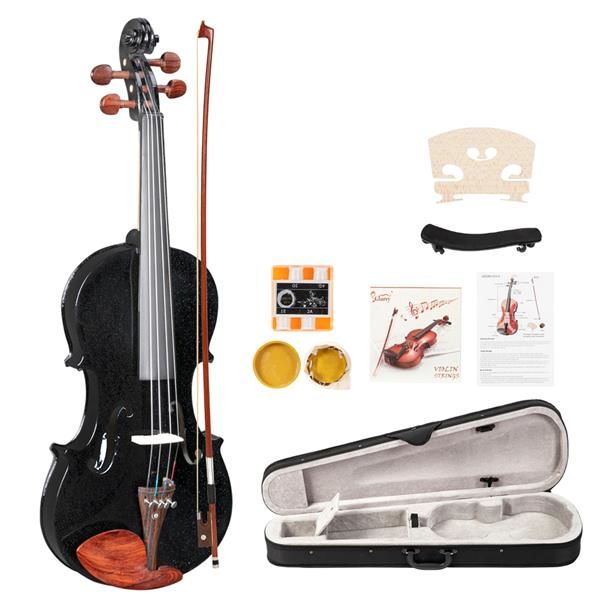 [Do Not Sell on Amazon]Glarry GV103 4/4 Spruce Panel Violin Matte Black
