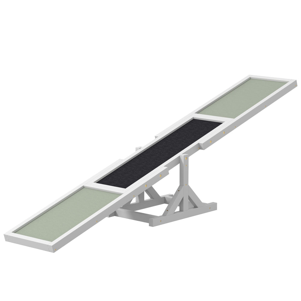 Dog Agility Equipment Wooden Seesaw White for Training and Exercise