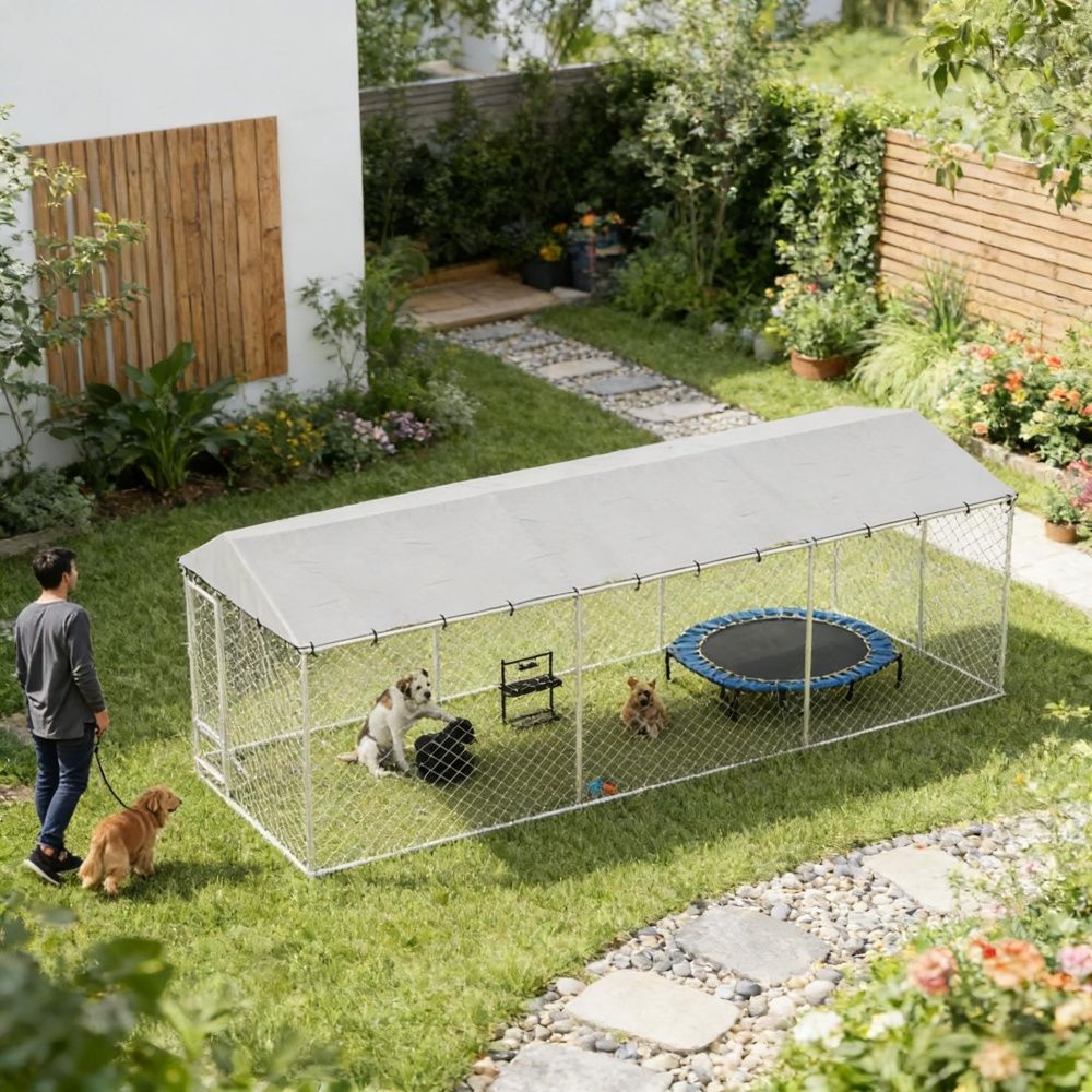 Dog Kennel Outdoor 236.2 Inches for Outdoor