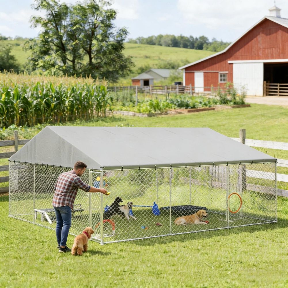Dog Kennel Outdoor 236.2 Inches X Inches X 106.3 Inches for Outdoor