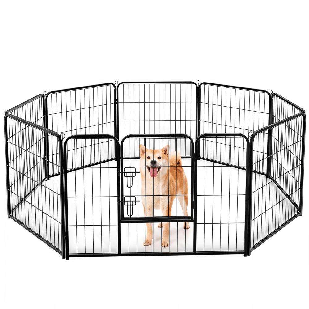 Dog Playpen Indoor Fence Height Metal Exercise Pen with Door Small Puppy/Medium/Large Dogs Animal Pet for Outdoor, Garden, Yard(Shipment from Walmart)
