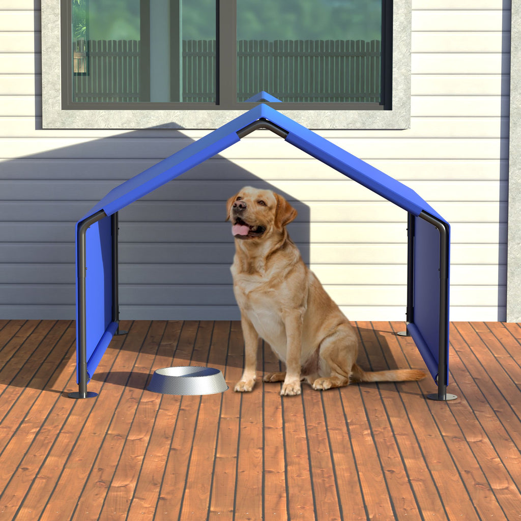 Dog Shade Shelter Outdoor Tent for Small Medium Dogs, Waterproof Sun Protection Pet House for Dogs, Small Animals and Livestock, Blue -Does not support self pick up