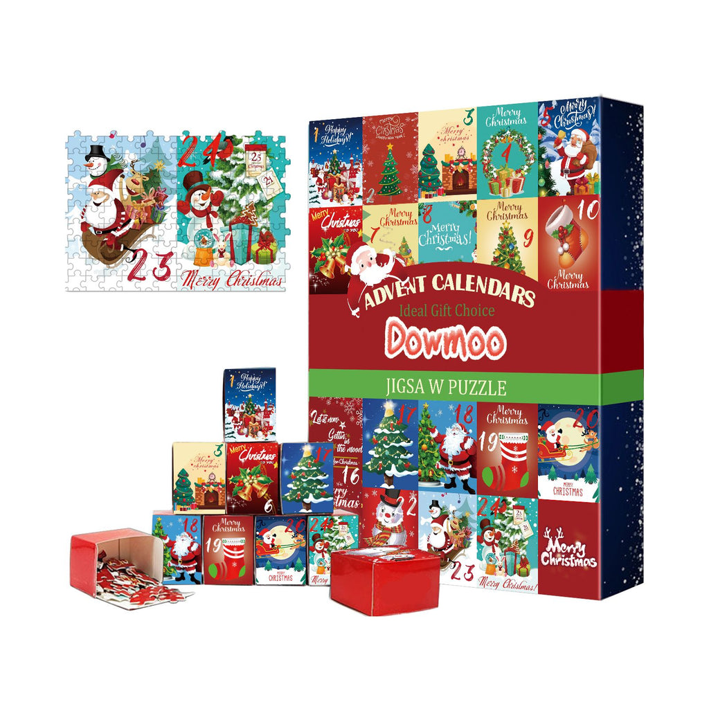 Dowmoo Christmas Advent Calendar Puzzle, Toy Puzzle, Creative Toy, Christmas Surprise Calendar Puzzle Gift Box