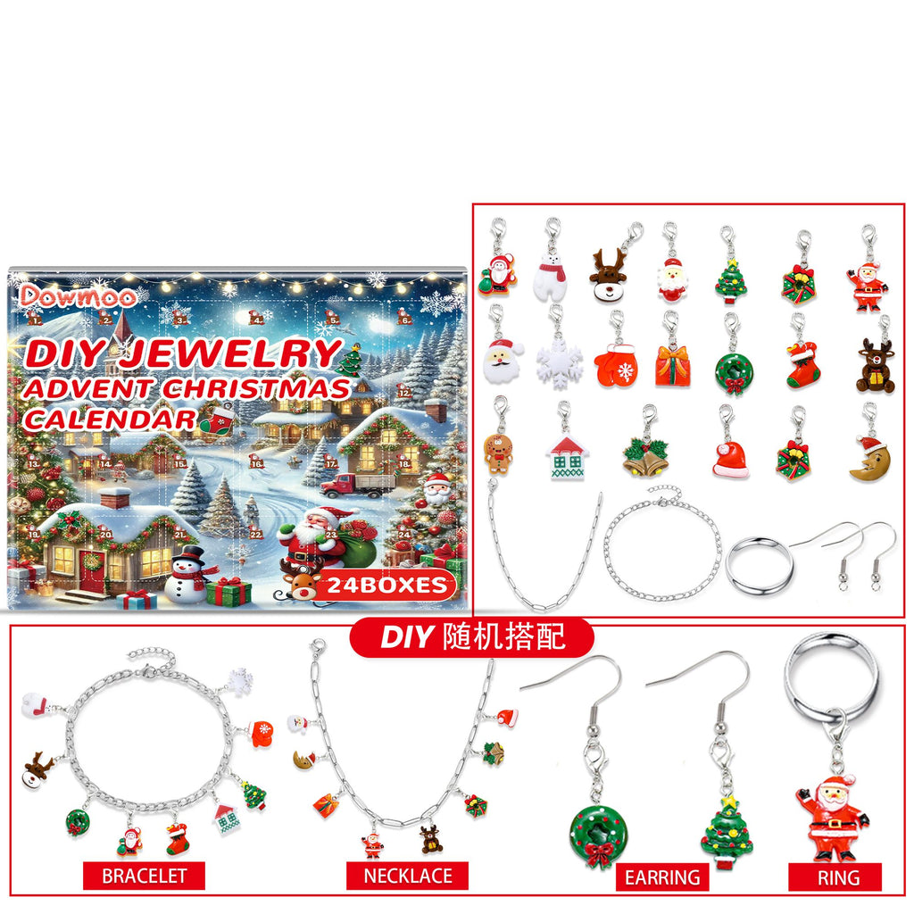 Dowmoo Creative DIY Christmas Bracelet Blind Box Kit, Christmas Gift Set Jewelry DIY Toy
