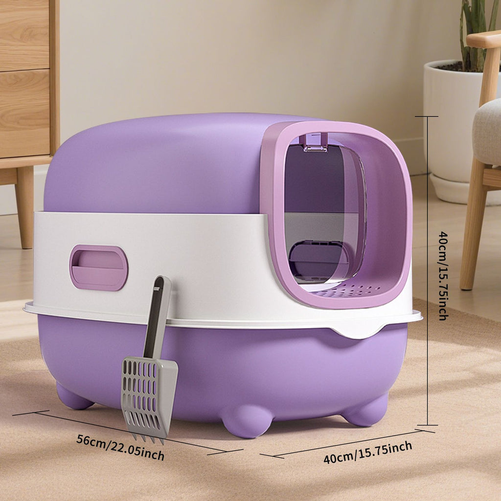 E Classic Purple Cat litter Box - Simple and Practical, Large Space, High Cost Effective Choice