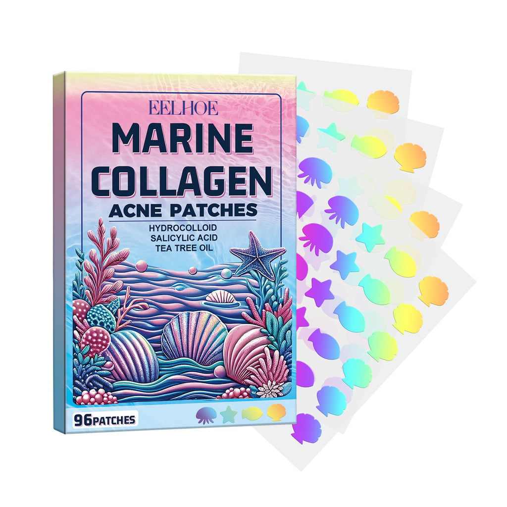 EELHOE Marine Collage Nacne Patches, Facial Acne Cleanser Multi-Shape Portable Acne Patch