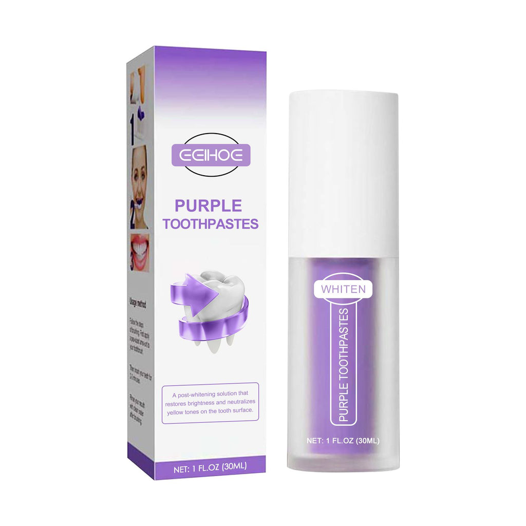 EELHOE V34 Purple Toothpaste, Teeth Mouth Clean Breath Fresh White Toothpaste