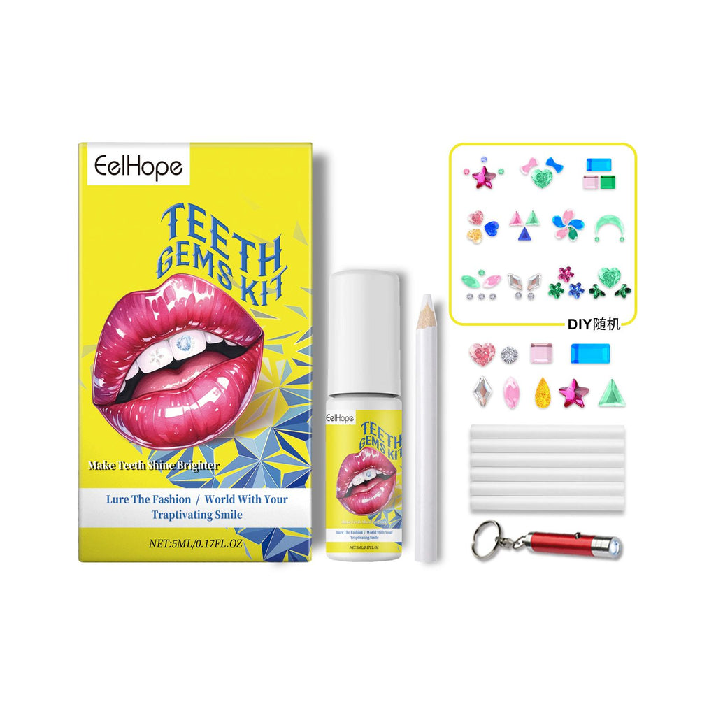 Eelhope Dental Drill Decorative Set Dental Fashion Beauty Decorative Drill Light Up Smile Personality Sparkle Dental Drill