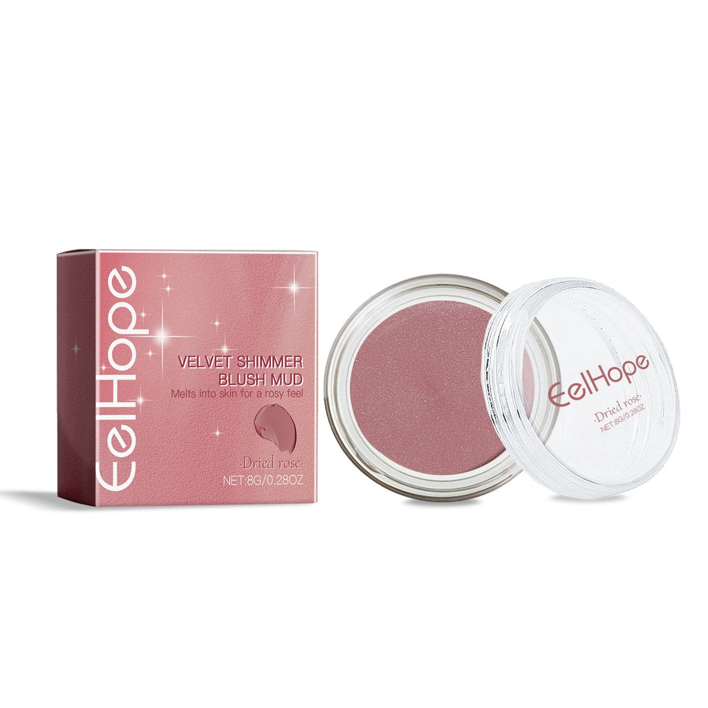 Eelhope (Dried rose color)Velvet Fine Flash Blush Clay Series, Natural Light And Light Color Red Makeup Cheeks Fine Flash Blush Cla