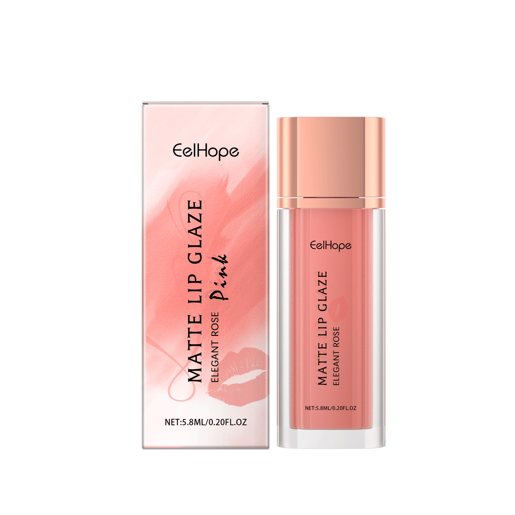 Eelhope Matte Mouth Red Lip Glaze Gentle Moisturizing Lip Care Natural Hydrating Color Makeup Portable Lip Glaze