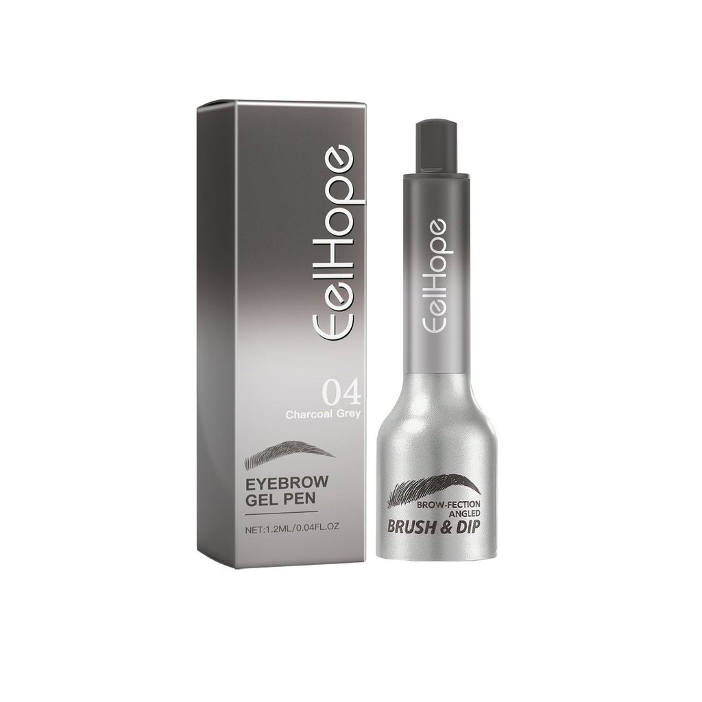Eelhope(Grayish black) Pressure Air Cushion Brow Cream Not Easy To Smudge Without Removing Makeup To Create Three-Dimensional Natural Long-Lasting Air Cushion Eyebrow Cream(Honey tea brown)