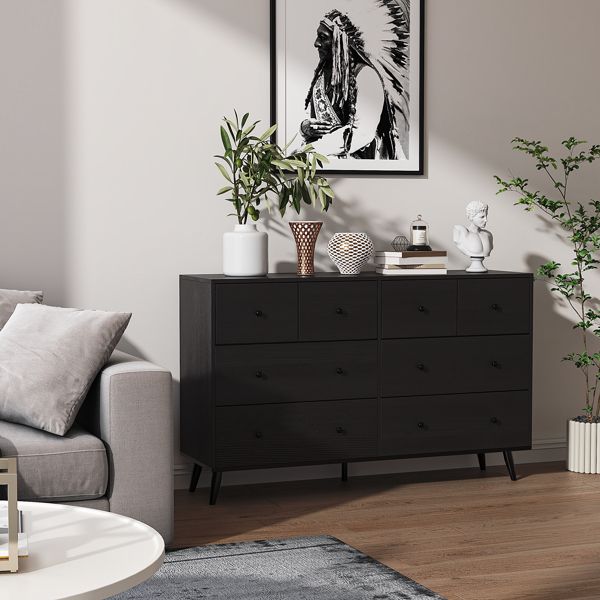 Eight Drawers Cabinet, Black