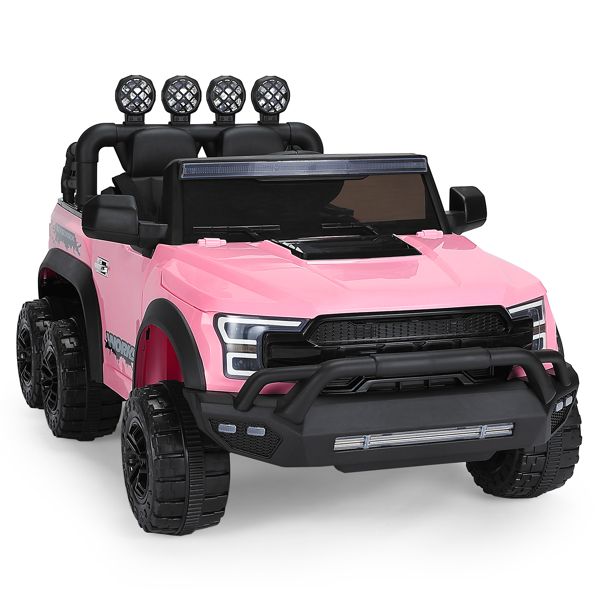Electric 12V Battery Pink Kids Ride On Truck Car Pickup w/ RC LED MP3