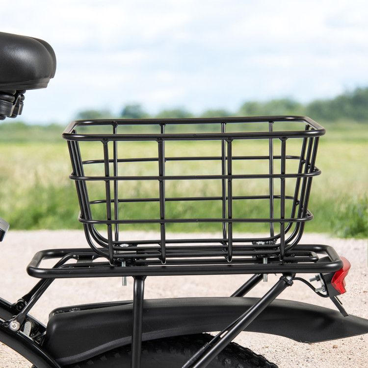 Electric bicycle rear basket heavy duty metal rear bicycle basket (bicycle basket)