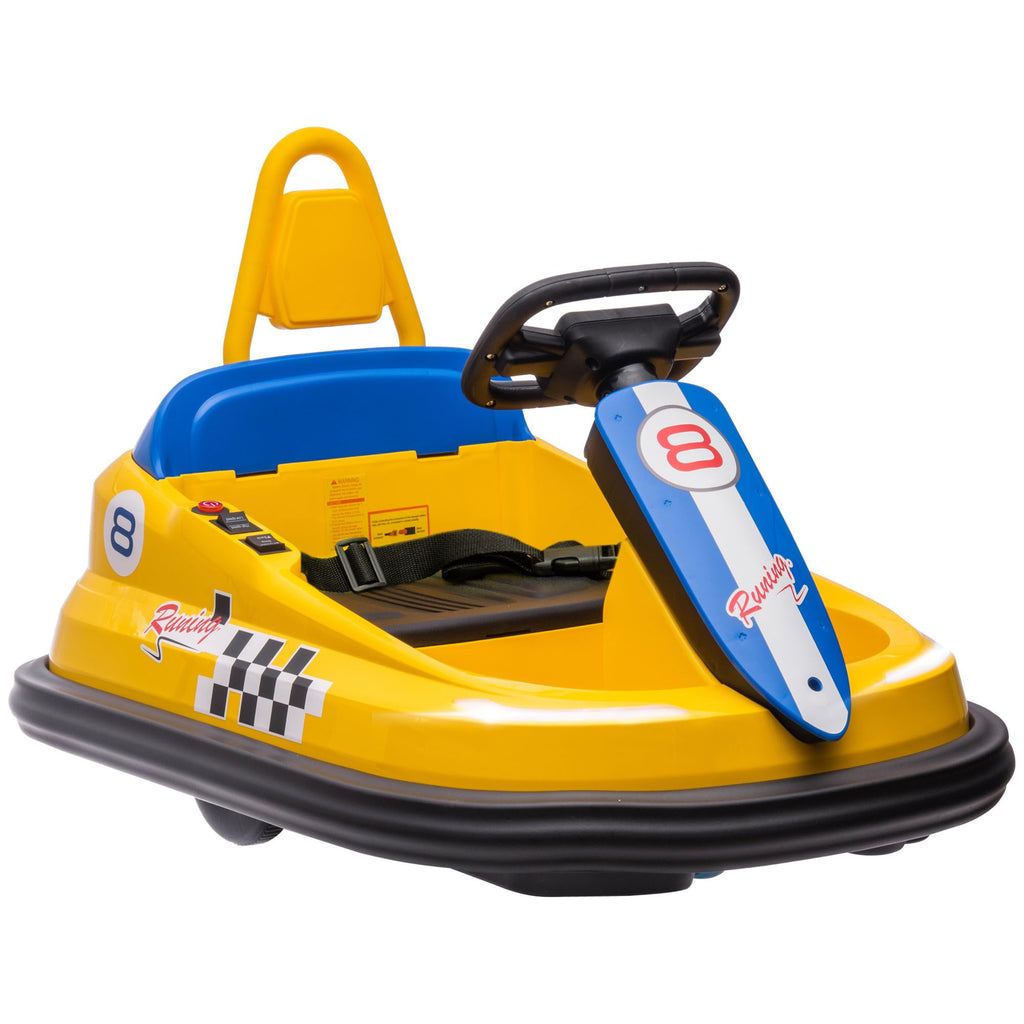 Electric Bumper Car for Kids 360 Rotation 6V Toddler Ride-on Toy Baby Bumping Car Perfect Gift Yellow