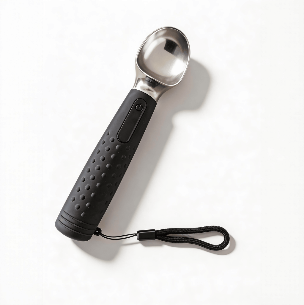 Electric Heated Ice Cream Scoop, Fast Heating, Rechargeable with LED Monitor, Waterproof Stainless Steel Metal Ice Cream Scoop with USB-C Charging