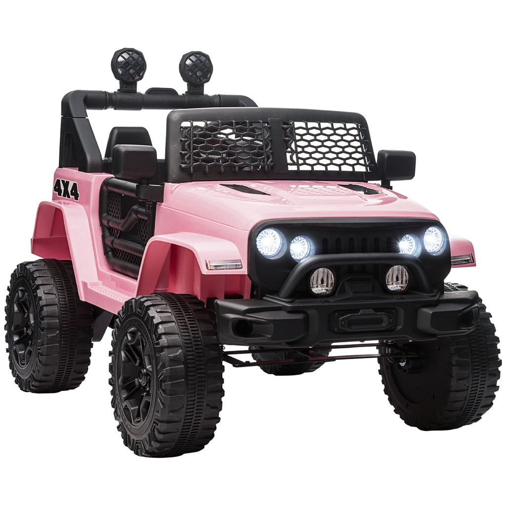 Electric Off-Road Truck 12V Kids Ride On with Remote Control MP3 Music Adjustable Speed Pink