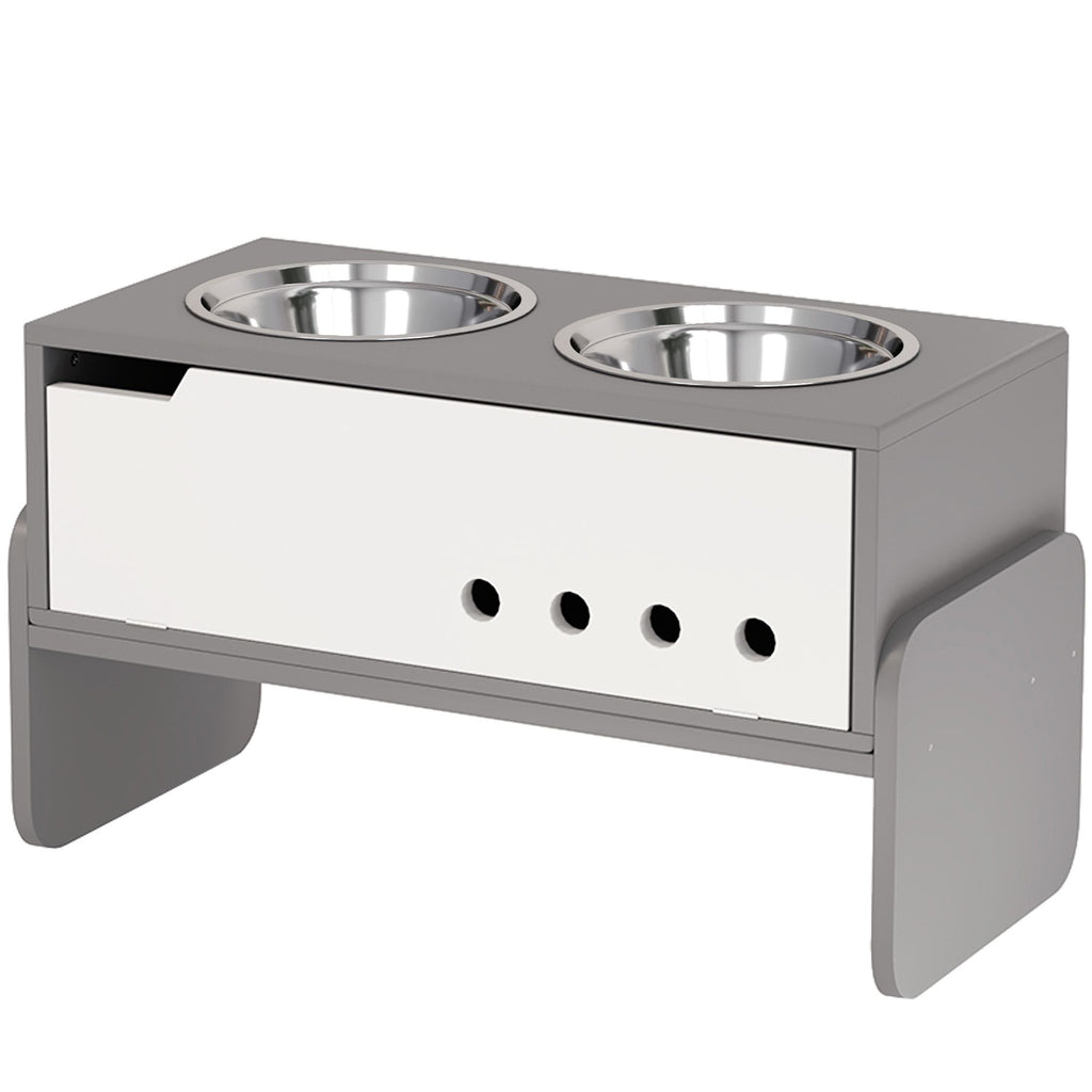 Elevated Dog Bowls, 3 Height Adjustable Raised Dog Bowls w/ Slow Feeder Mat, Stand, for Medium to Extra Large Dogs