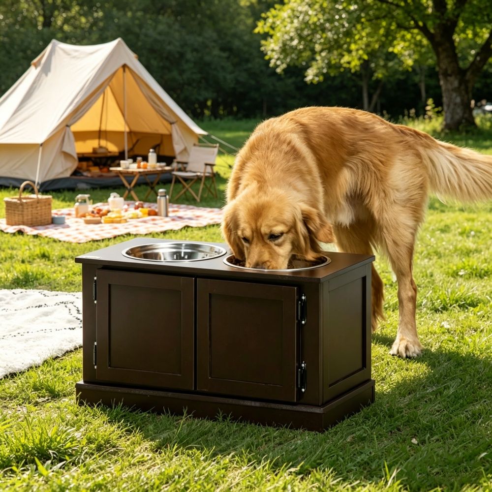 Elevated Dog Bowls with Removable 23.6 Inches X 11.8 Inches X 13.4 Inches