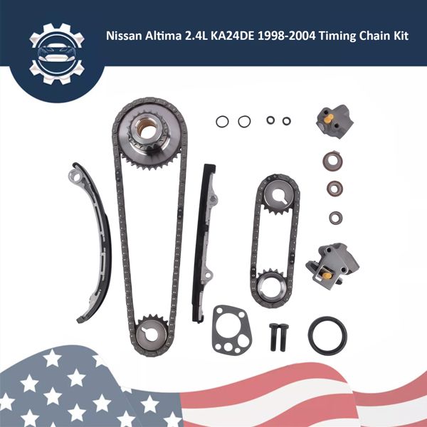 Engine Timing Chain Kit for Nissan Altima Frontier Xterra Sedan 2.4L L4 1998-2004 KA24DE Gas 16 Valve 13024-9E000