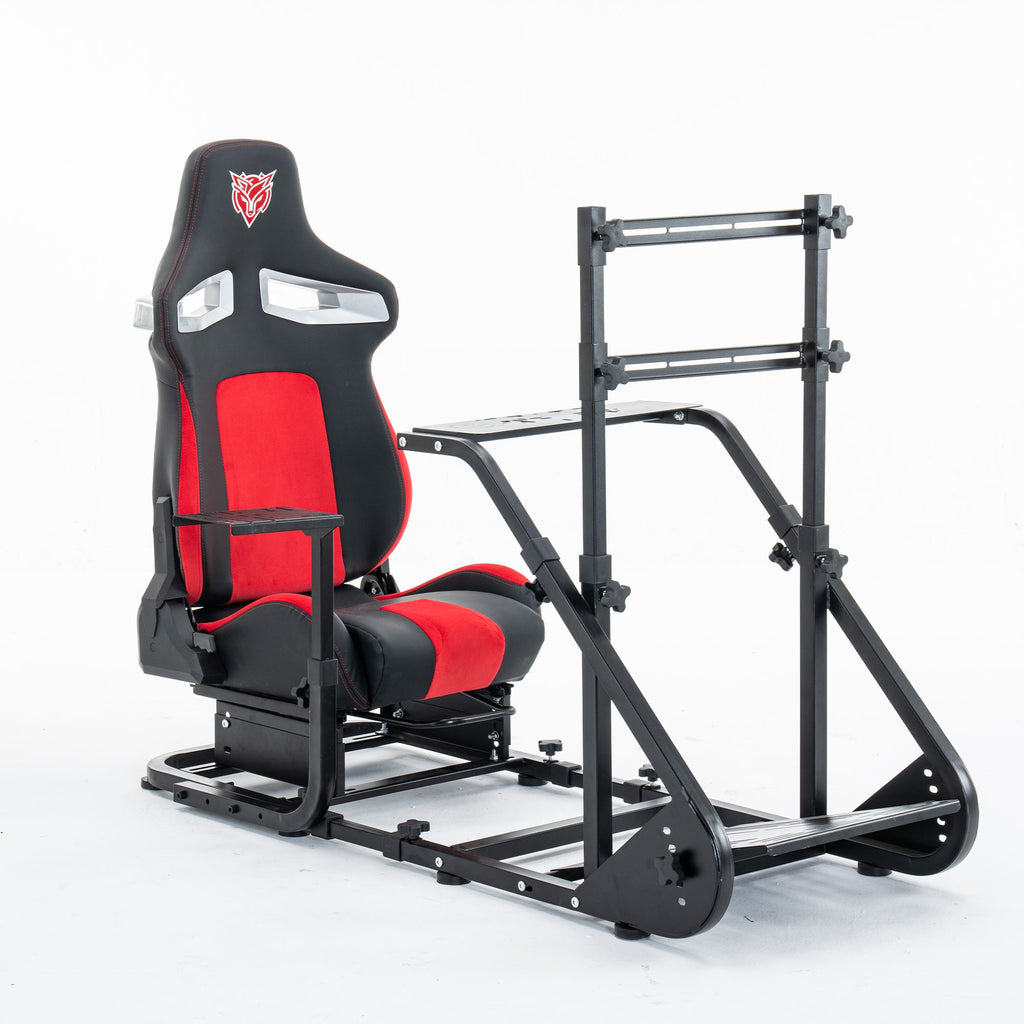 Enhanced and stable racing wheel cockpit, compatible with Fanatec, PXN, Thrustmaster, and Logitech adjustable driving simulators, excluding handbrake, pedals, and monitor--Not support self-pick up