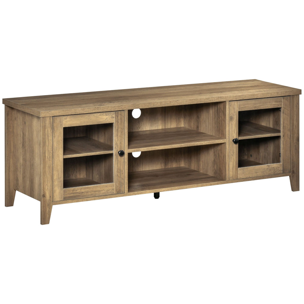 Entertainment Center Modern TV Stand with Cabinets Grey Wash for Living Room Bedroom Flatscreen up to 60"