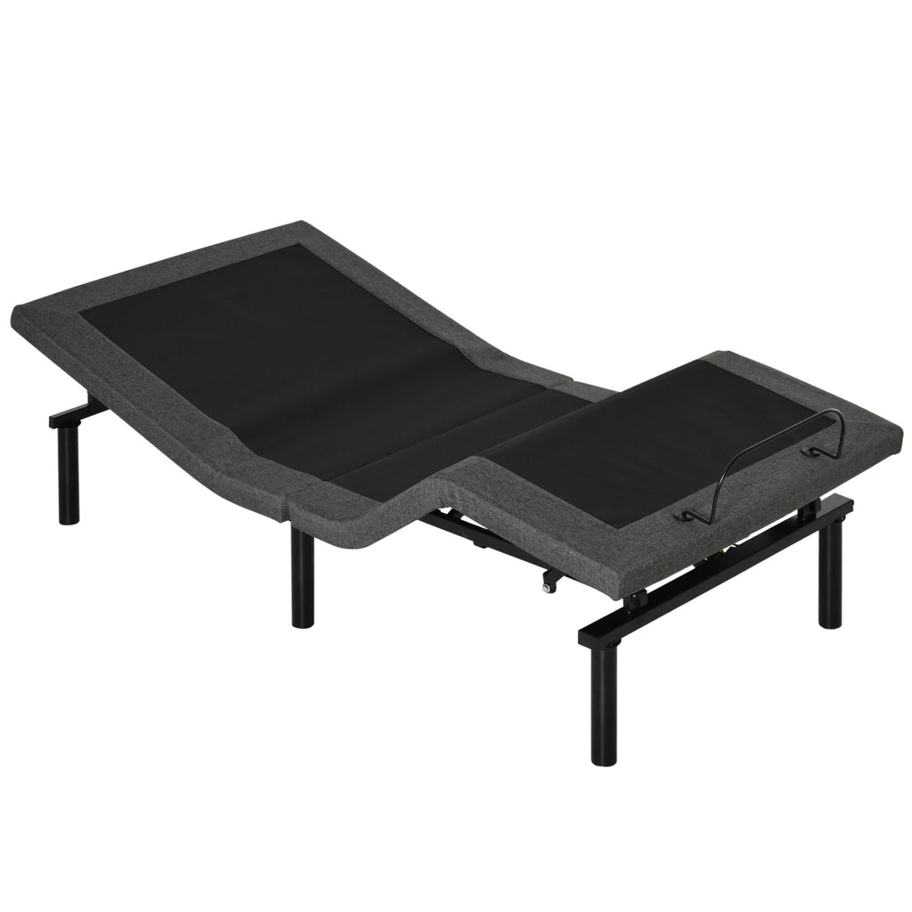 Ergonomic Adjustable Bed Base, Zero Gravity Base for Stress Management w/Head and Foot Incline, Memory, Wireless Remote Control, Grey