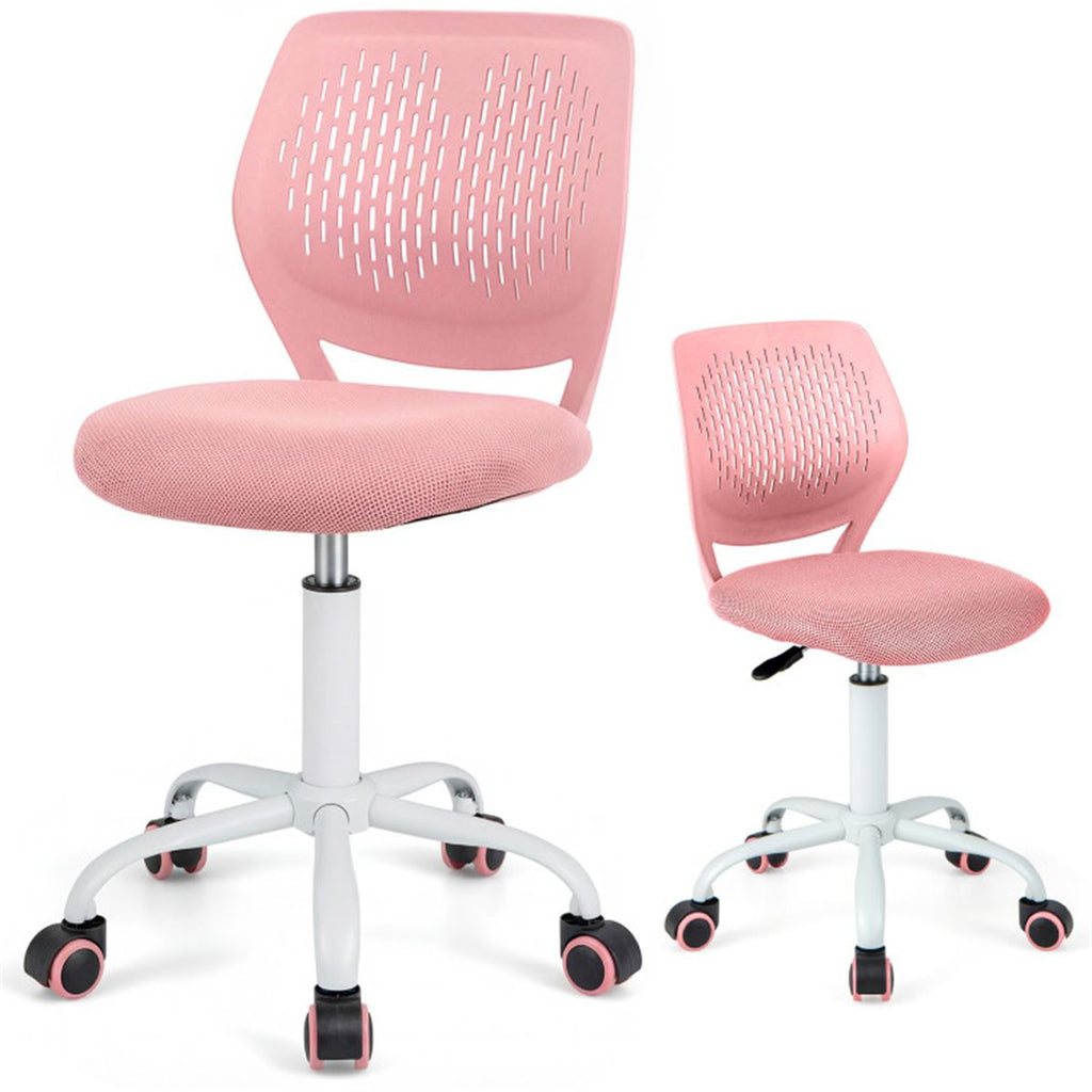 Ergonomic Kids Desk Chair, 16.5'-21' Adjustable Height Mesh Study Chair Light Pink
