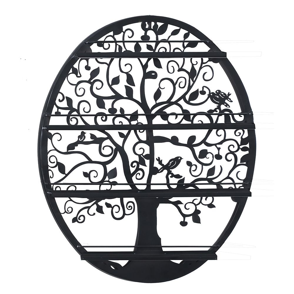 Essential Oils Nail Polish Organizer Display Holder Storage Shelf from Oval Black with Tree Silhouette