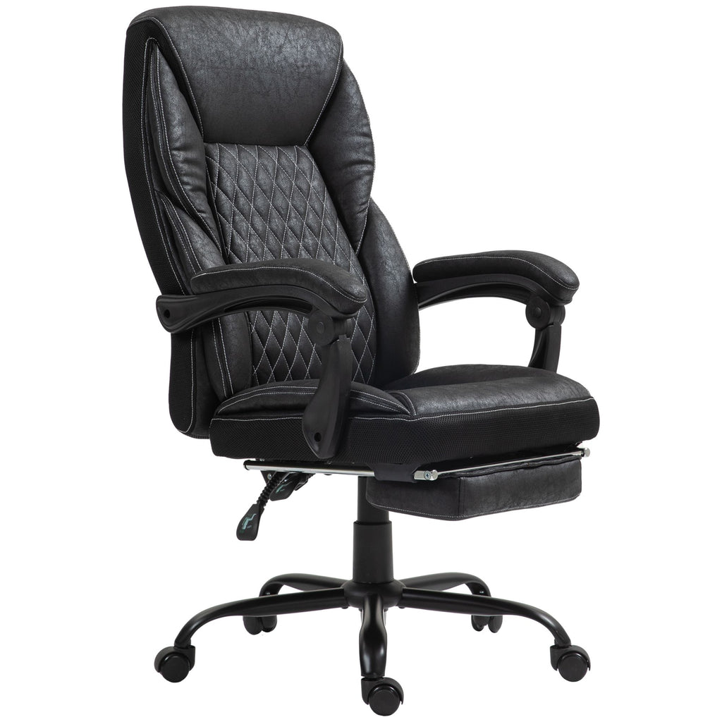 Executive Office Chair with FootRest, High Back Office Chair, Reclining Swivel Chair, Black