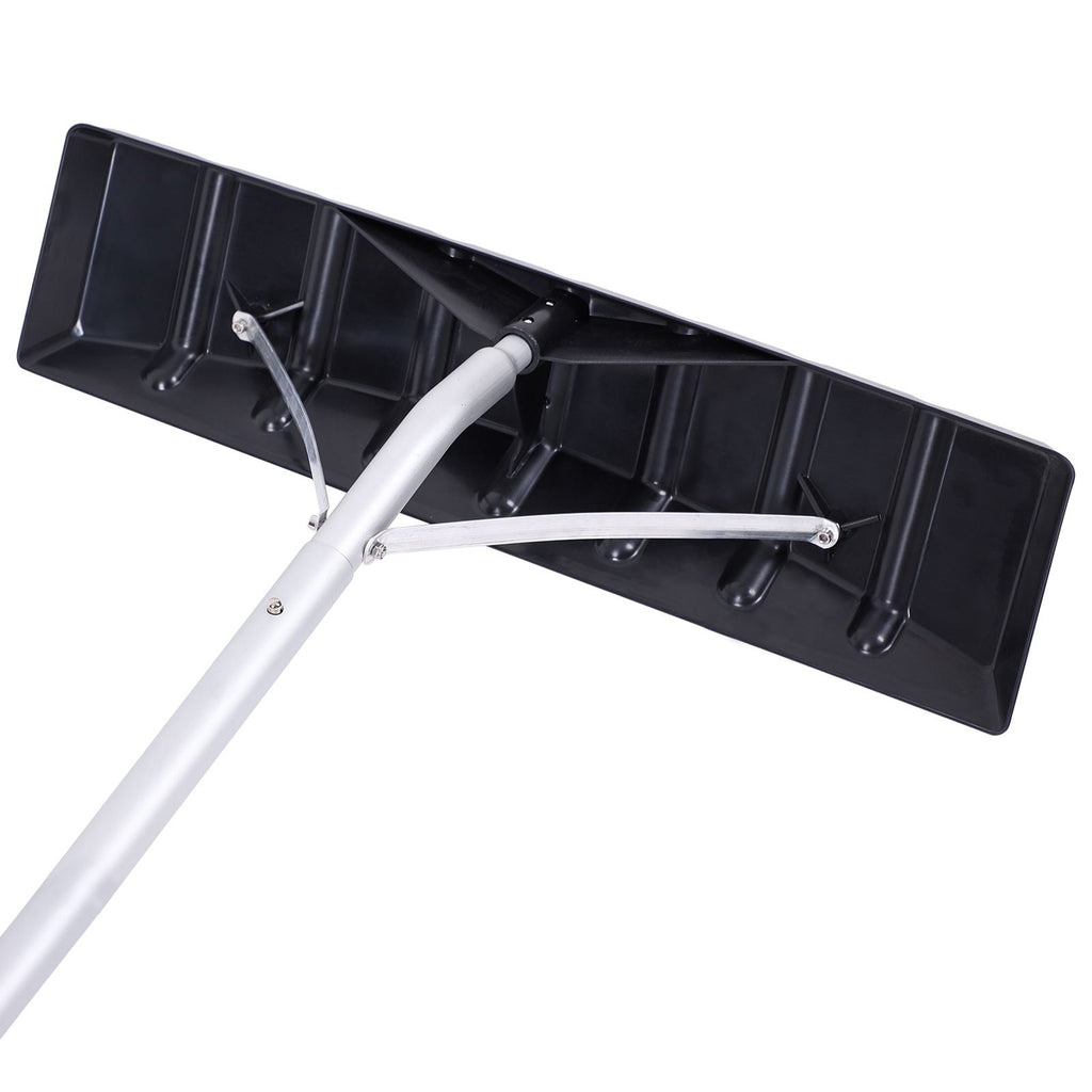 Extendable Aluminum Snow Rake, 5ft-20ft Sturdy Lightweight PP Snow Removal Tool with wide blade & 5-Section Tubes & TPE Anti-Skid Handle, Suitable for Clearing Roof Vehicle Snow, Wet Leaves,Dri