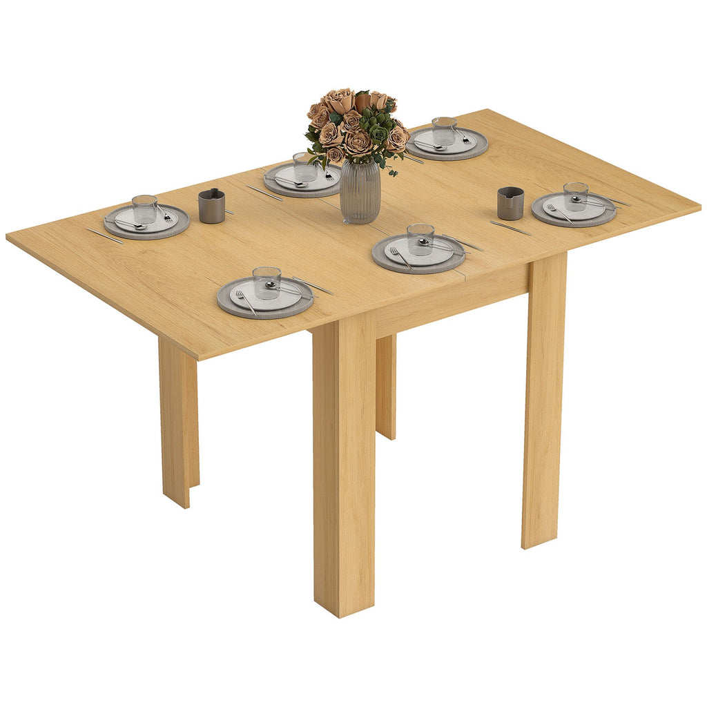 Extendable Table Table for 4-6, Square Folding Dining for Small Spaces, 28"-55" W, Natural