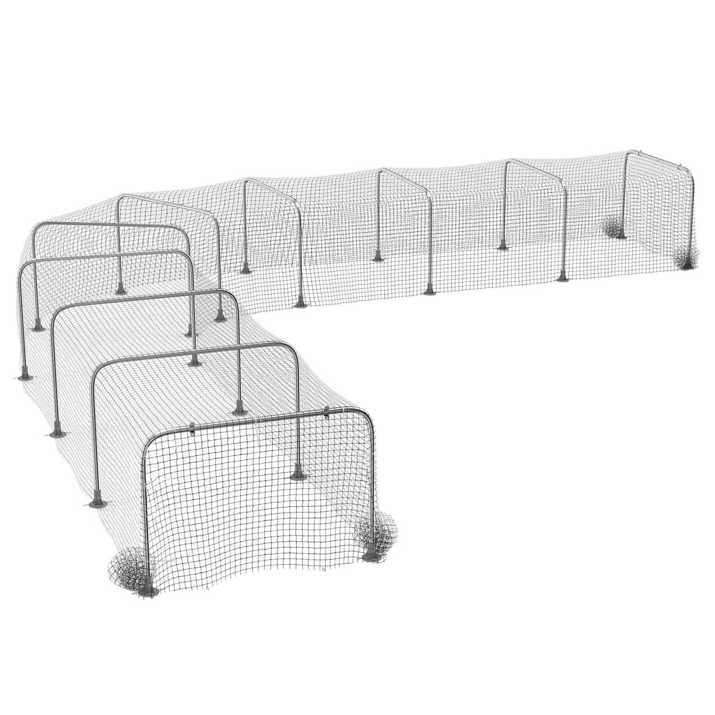 Extra Long Chicken Run, 354" x 39" Galvanized Steel Chicken Tunnel with Nylon Netting for 10-15 Chickens or Ducks