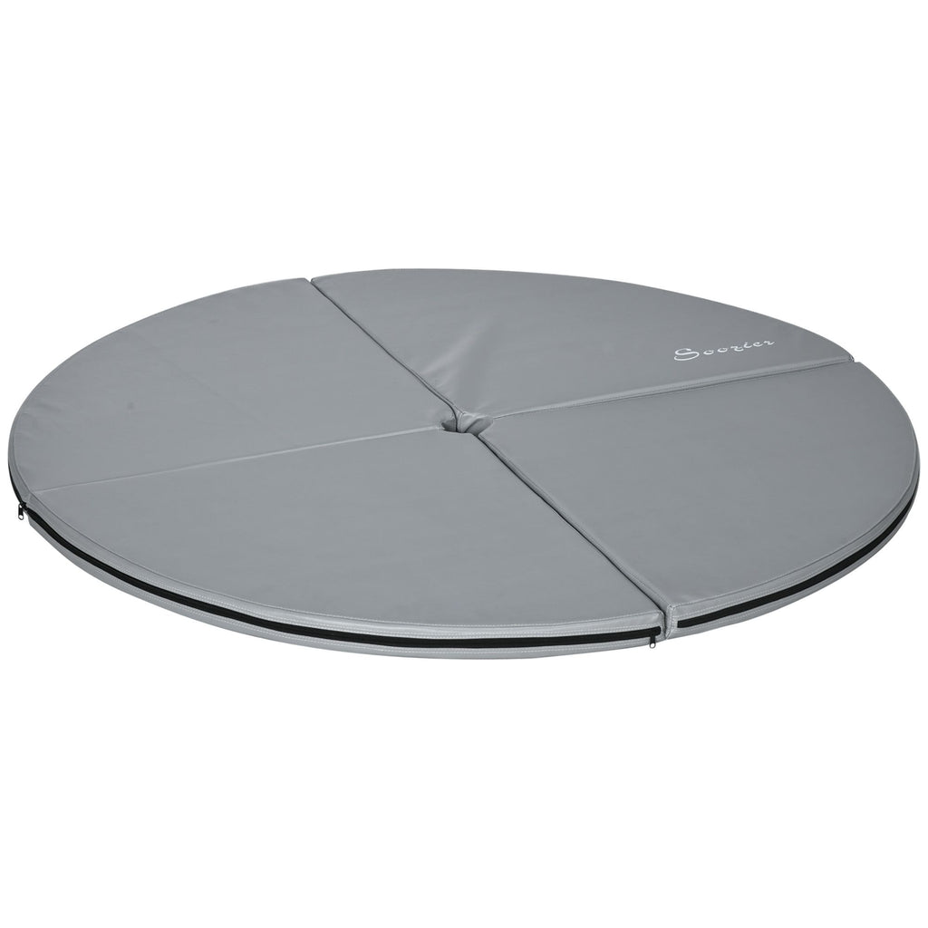 Extra-Protective 2"T x 5'W Foldable Pole Dance Mat Light Gray with Handle Lightweight